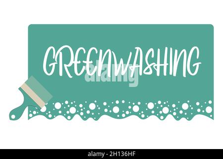 Greenwashing consept vector illustration on a white background Stock Vector