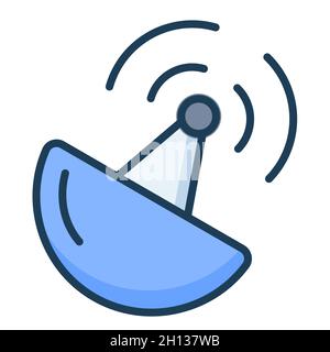 transmitter satelite antena single isolated icon with filled line style vector illustration Stock Photo
