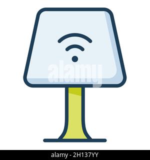 smart lamp iot single isolated icon with filled line style vector illustration Stock Photo