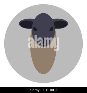Small Sheep head icon vector Stock Vector