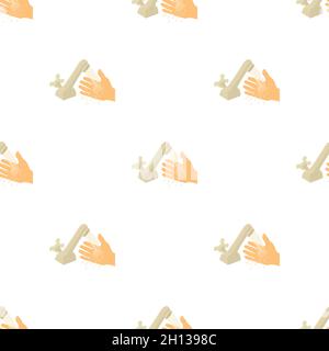 Wash hand pattern seamless background texture repeat wallpaper geometric vector Stock Vector