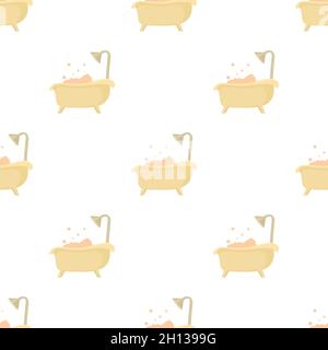 Bath pattern seamless background texture repeat wallpaper geometric vector Stock Vector
