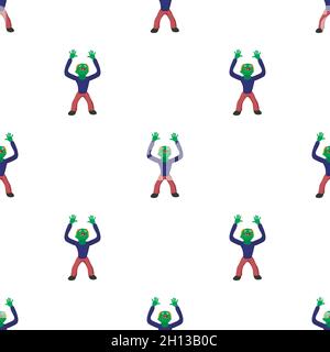 Zombie looks up pattern seamless background texture repeat wallpaper geometric vector Stock Vector