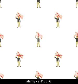 Man protest pattern seamless background texture repeat wallpaper geometric vector Stock Vector