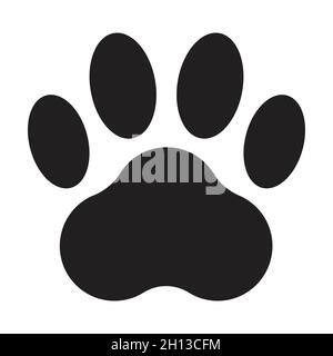 Footprint pet paw prints dog or cat icon vector for graphic design, logo, website, social media, mobile app, UI illustration Stock Vector