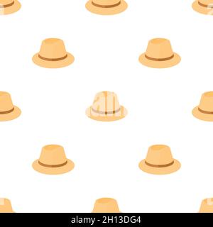Fedora pattern seamless background texture repeat wallpaper geometric vector Stock Vector