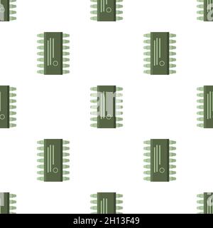 Microcircuit pattern seamless background texture repeat wallpaper geometric vector Stock Vector