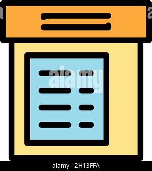 Electronic cabinet icon. Outline electronic cabinet vector icon color flat isolated Stock Vector