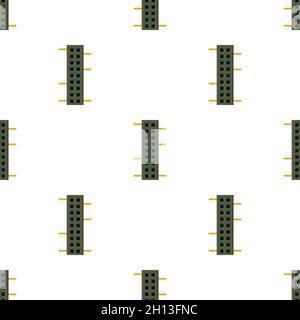 Microchip pattern seamless background texture repeat wallpaper geometric vector Stock Vector
