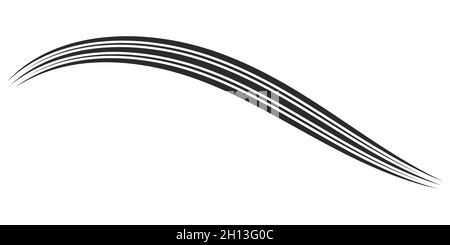 Logo curves wavy lines, icon light breeze wind, calligraphic stripes Stock Vector