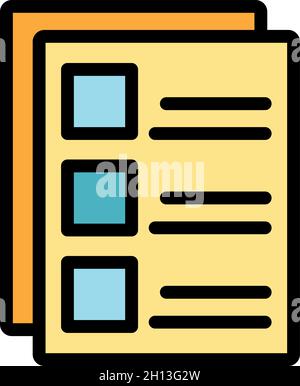Digital documents icon. Outline digital documents vector icon color flat isolated Stock Vector