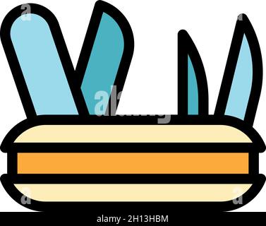 Multitool equipment icon. Outline Multitool equipment vector icon color flat isolated Stock Vector