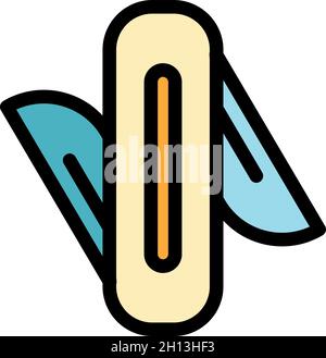 Multitool small knife icon. Outline Multitool small knife vector icon color flat isolated Stock Vector