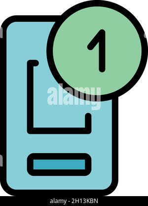 Notification interface icon. Outline Notification interface vector icon color flat isolated Stock Vector