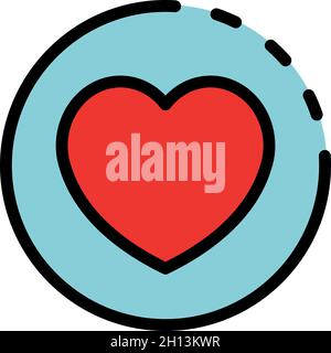 Heart like interface icon. Outline Heart like interface vector icon color flat isolated Stock Vector