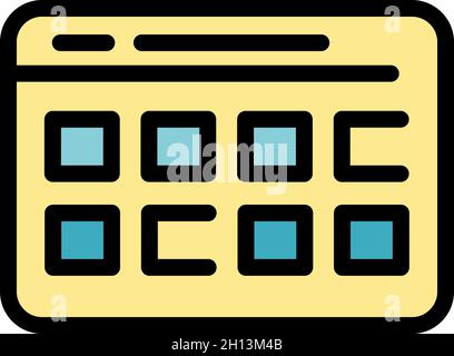 Story interface icon. Outline Story interface vector icon color flat isolated Stock Vector