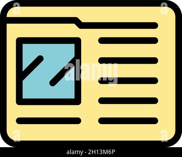 Personal folder interface icon. Outline Personal folder interface vector icon color flat isolated Stock Vector