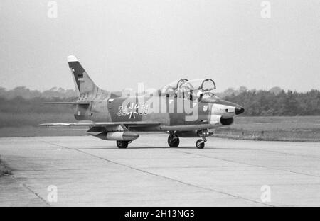 A Fiat G.91 Jet Fighter, serial number 34+09, of the German Air Force. Stock Photo