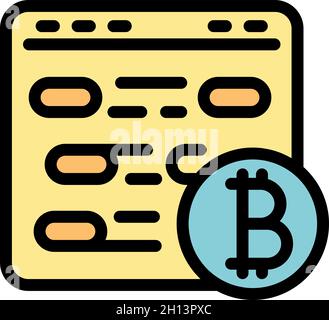 Blockchain page icon. Outline Blockchain page vector icon color flat isolated Stock Vector