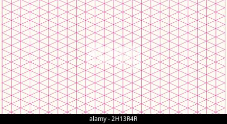 Grid paper. Isometric color grid on white background. Abstract lined transparent illustration. Geometric pattern for school, copybooks, notebooks Stock Vector