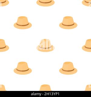 Fedora pattern seamless background texture repeat wallpaper geometric vector Stock Vector