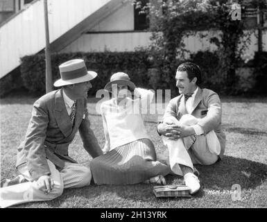 LEW CODY BEATRICE LILLIE and JOHN GILBERT relax on the