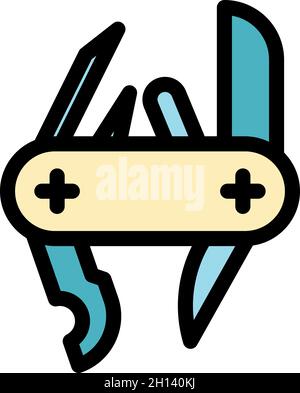 Multitool function icon. Outline Multitool function vector icon color flat isolated Stock Vector