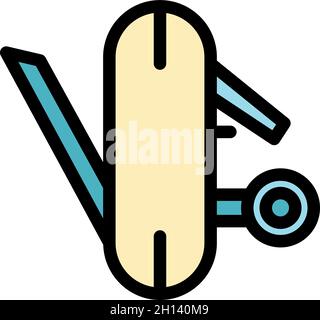 Multitool icon. Outline Multitool vector icon color flat isolated Stock Vector