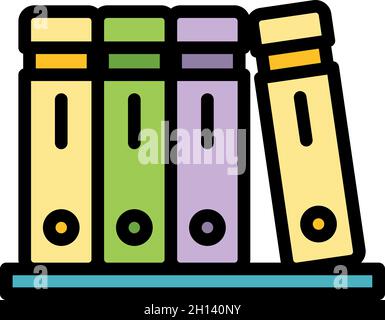 Office folders icon. Outline office folders vector icon color flat isolated Stock Vector