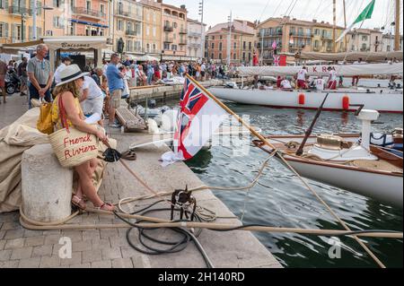 The famous village of Saint-Tropez during the prestigious sailing event Les Voiles, Côte d'Azur, France Stock Photo