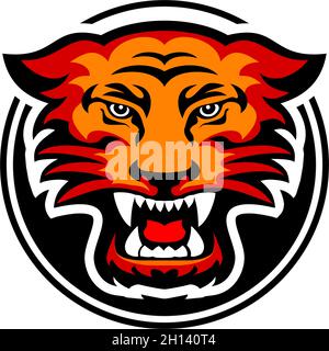 Angry panther head logo template. Vector art on transparent background Stock Vector