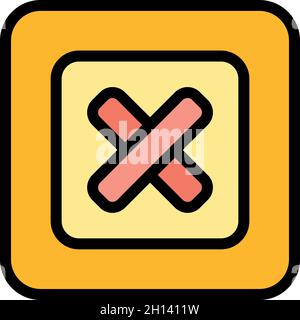 Reject interface icon. Outline Reject interface vector icon color flat isolated Stock Vector