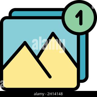 Digital picture interface icon. Outline Digital picture interface vector icon color flat isolated Stock Vector