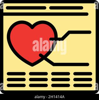 Like page interface icon. Outline like page interface vector icon color flat isolated Stock Vector