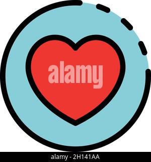 Heart like interface icon. Outline Heart like interface vector icon color flat isolated Stock Vector