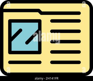 Personal folder interface icon. Outline Personal folder interface vector icon color flat isolated Stock Vector