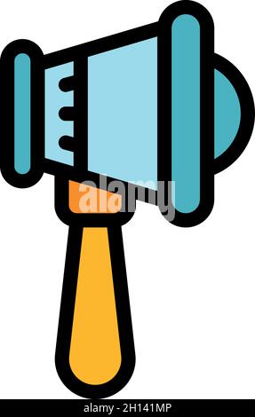 Optometry megaphone icon. Outline Optometry megaphone vector icon color flat isolated Stock Vector