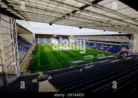 Preston, UK. 16th Oct, 2021. A General view inside the Deepdale stadium, home of Preston North End football club. EFL Skybet Championship match, Preston North End v Derby County at Deepdale Stadium in Preston on Saturday 16th October 2021. this image may only be used for Editorial purposes. Editorial use only, license required for commercial use. No use in betting, games or a single club/league/player publications.pic by Chris Stading/Andrew Orchard sports photography/Alamy Live News Credit: Andrew Orchard sports photography/Alamy Live News Stock Photo