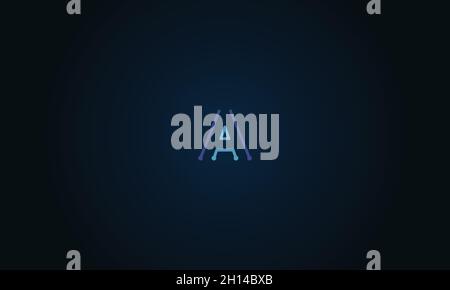 LETTER A LOGO DESIGN WITH NEGATIVE SPACE EFFECT FOR ILLUSTRATION USE Stock Vector