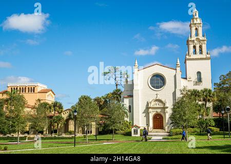 Winter Park Florida,Rollins College campus school,Knowles Memorial Chapel Annie Russell Theatre theater outside exterior students Stock Photo