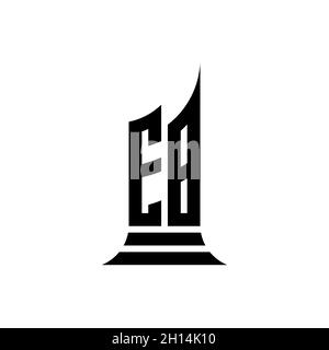 EB Monogram logo letter with building shape style design isolated on white background, real estate property, architech logo letter building. Stock Vector