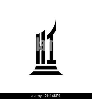 HI Monogram logo letter with building shape style design isolated on white background, real estate property, architech logo letter building. Stock Vector