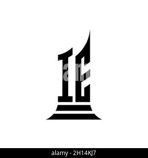 IE Monogram logo letter with building shape style design isolated on white background, real estate property, architech logo letter building. Stock Vector