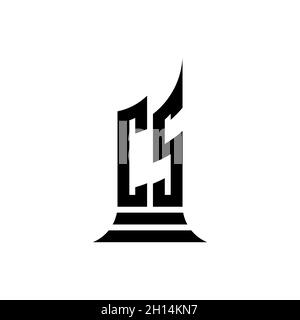 CS Monogram logo letter with building shape style design isolated on white background, real estate property, architech logo letter building. Stock Vector