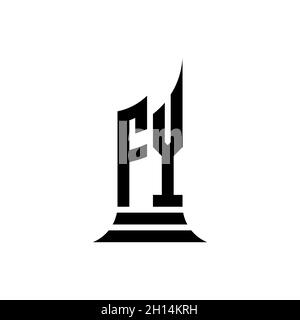 FY Monogram logo letter with building shape style design isolated on white background, real estate property, architech logo letter building. Stock Vector