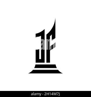 JF Monogram logo letter with building shape style design isolated on white background, real estate property, architech logo letter building. Stock Vector