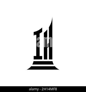 IH Monogram logo letter with building shape style design isolated on white background, real estate property, architech logo letter building. Stock Vector