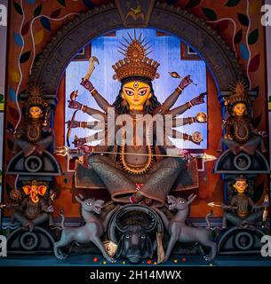 The Supreme shakti, Maa Durga is worshiped in utmost devotion in Hindu religion Stock Photo