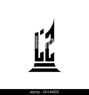 LZ Monogram logo letter with building shape style design isolated on white background, real estate property, architech logo letter building. Stock Vector