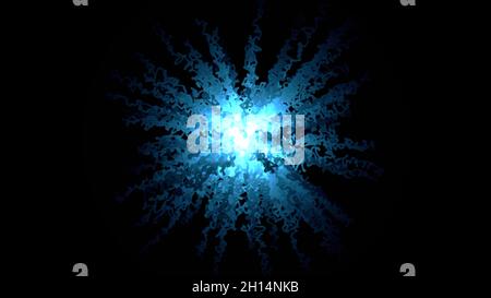 Abstract blue drawn lines stripes, moving from the center on a black background. Beautiful abstract animation Stock Photo